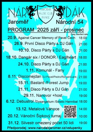 Vstupenky, program a a vše o nás naleznete na . http://www.narodakjaromer.cz/